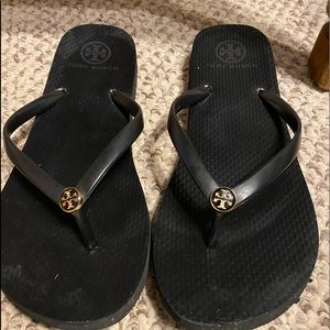Tory Burch flip flops black size 9
